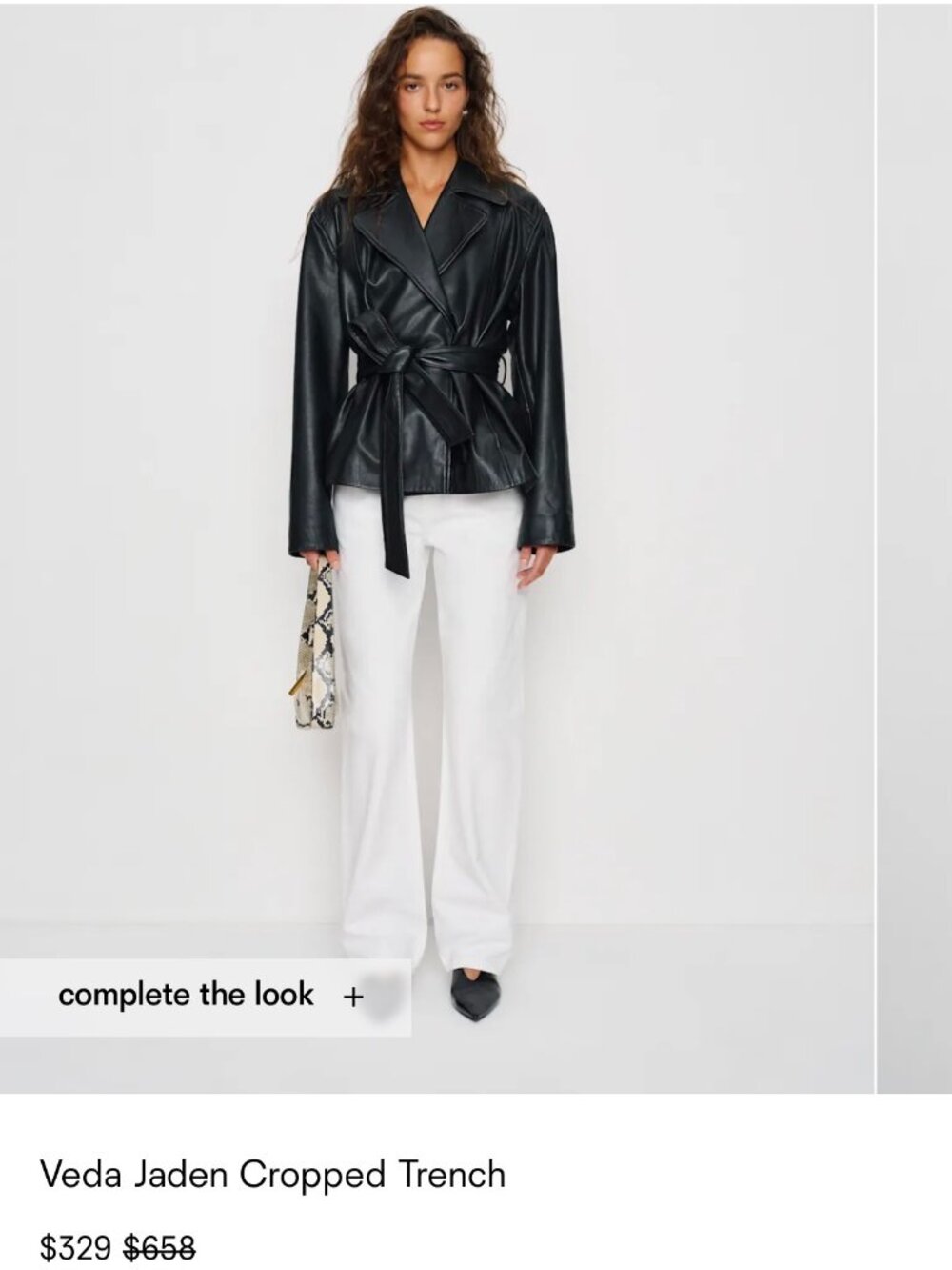 REFORMATION VEDA JADEN CROPPED TRENCH NWT SIZE S - Picture 2 of 2